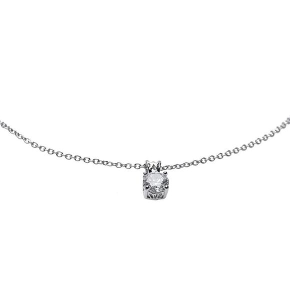CZ by Kenneth Jay Lane Classic Round Pendant Necklace - Picture 3 of 6